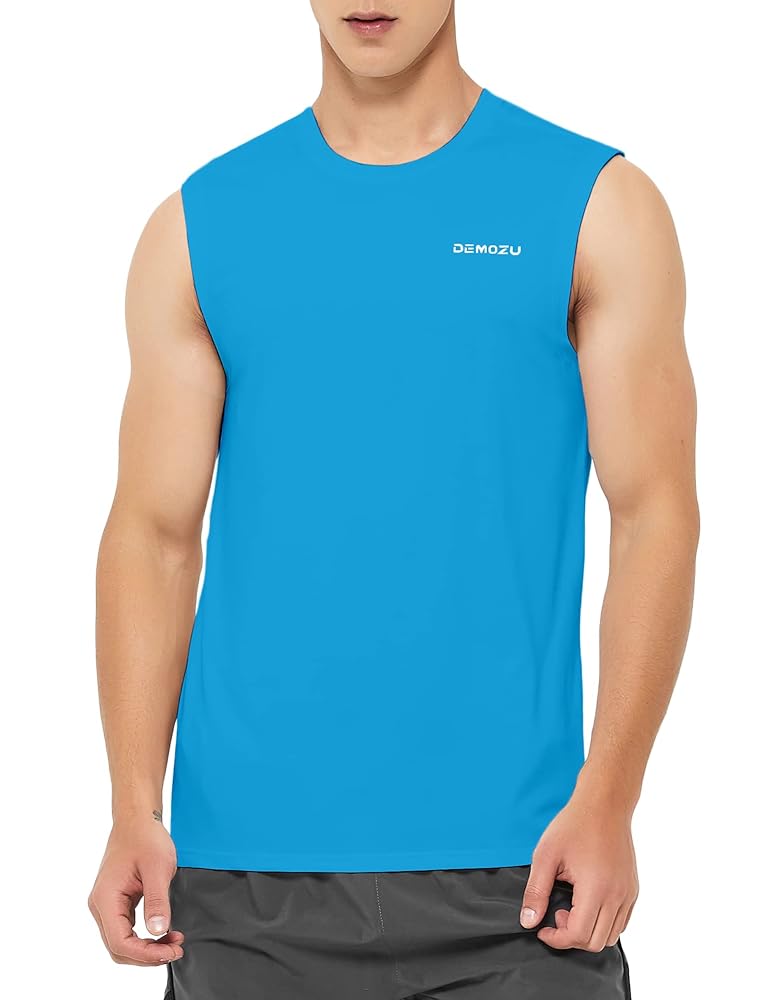 DEMOZU Men's Sleeveless Workout Shirt Swim Beach Pool Tank